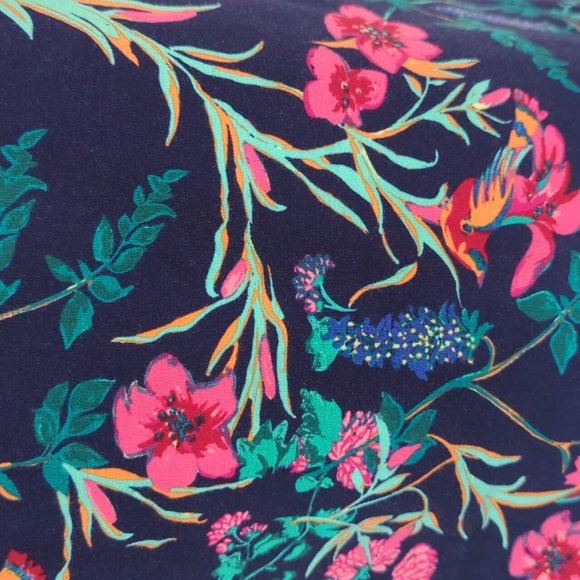 NWT Decree Floral Cold Shoulder Mini Summer Dress LARGE Navy Blue Pink Pattern - Picture 7 of 16